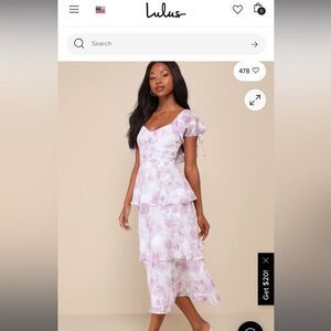 Lulus bustier tiered dress